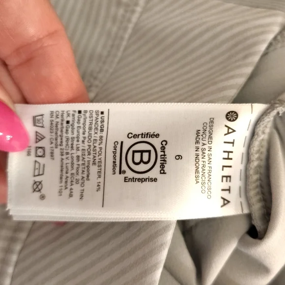 Athleta Brooklyn Ankle Pant Trouser Sz 6 Gray Stripe - Picture 9 of 9